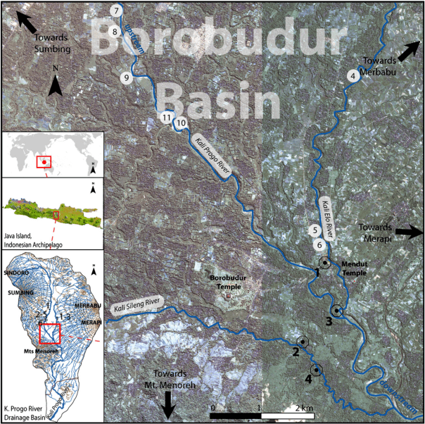 Location of the Borobudur basin and location of the four deep cores (Gomez et al, 2010)