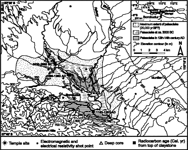 Palaeolake Borobudur through space and time, a preliminary reconstruction.